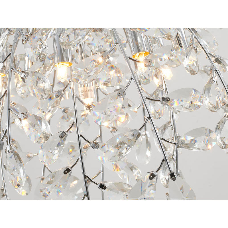 Clear Crystal Beaded Branch Chandelier with Chrome Frame by Bethel - view 7