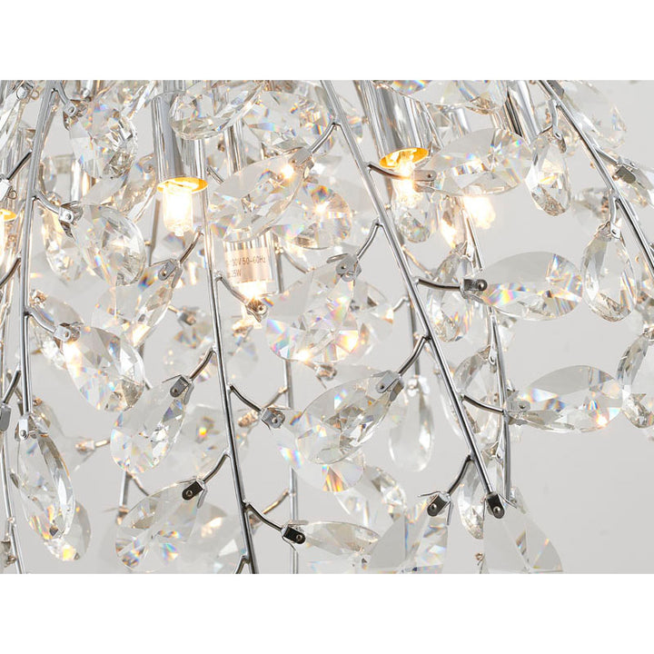 Clear Crystal Beaded Branch Chandelier with Chrome Frame by Bethel - view 7