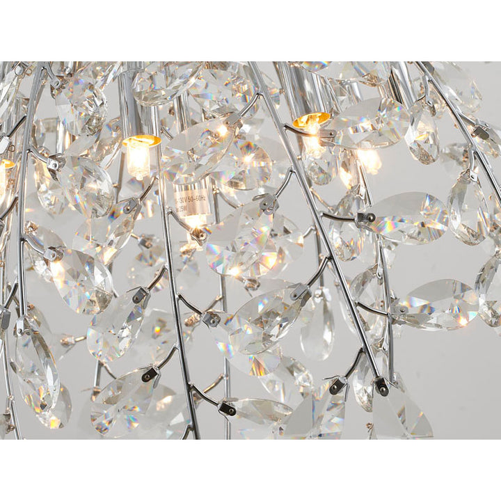 Clear Crystal Beaded Branch Chandelier with Chrome Frame by Bethel - view 8