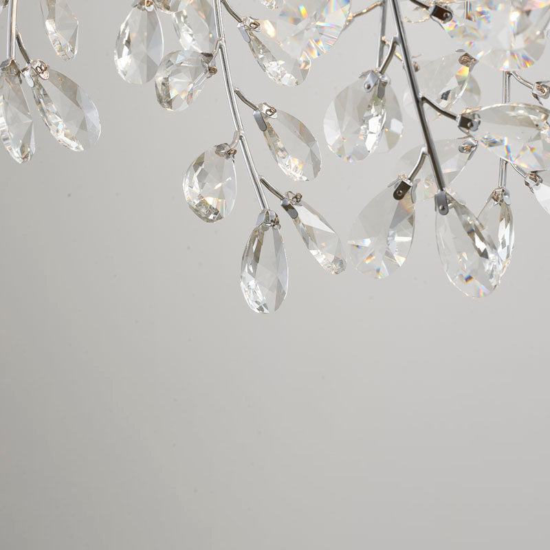 Clear Crystal Beaded Branch Chandelier with Chrome Frame by Bethel - view 9