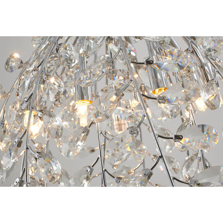 Clear Crystal Beaded Branch Chandelier with Chrome Frame by Bethel - view 10