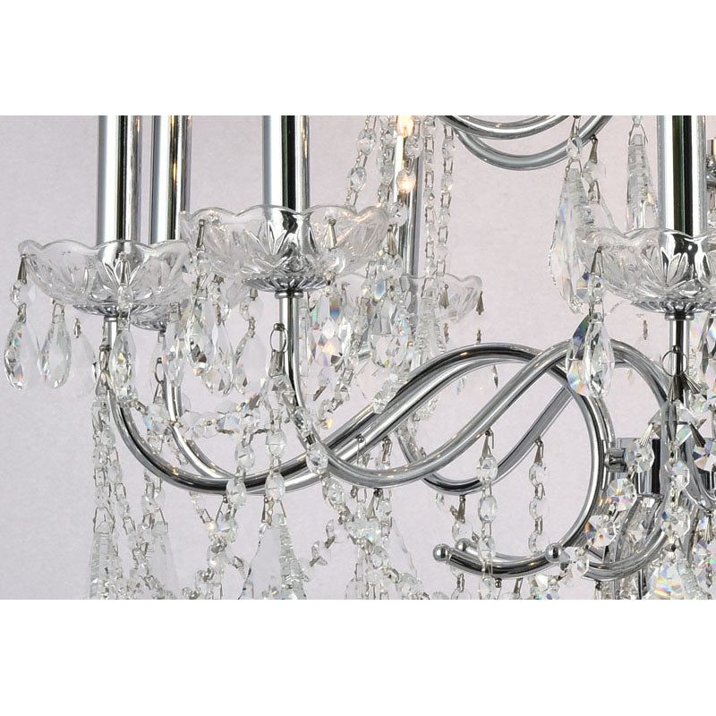 Three Tier Clear Crystal Chandelier with Chrome Hardware by Bethel - view 3