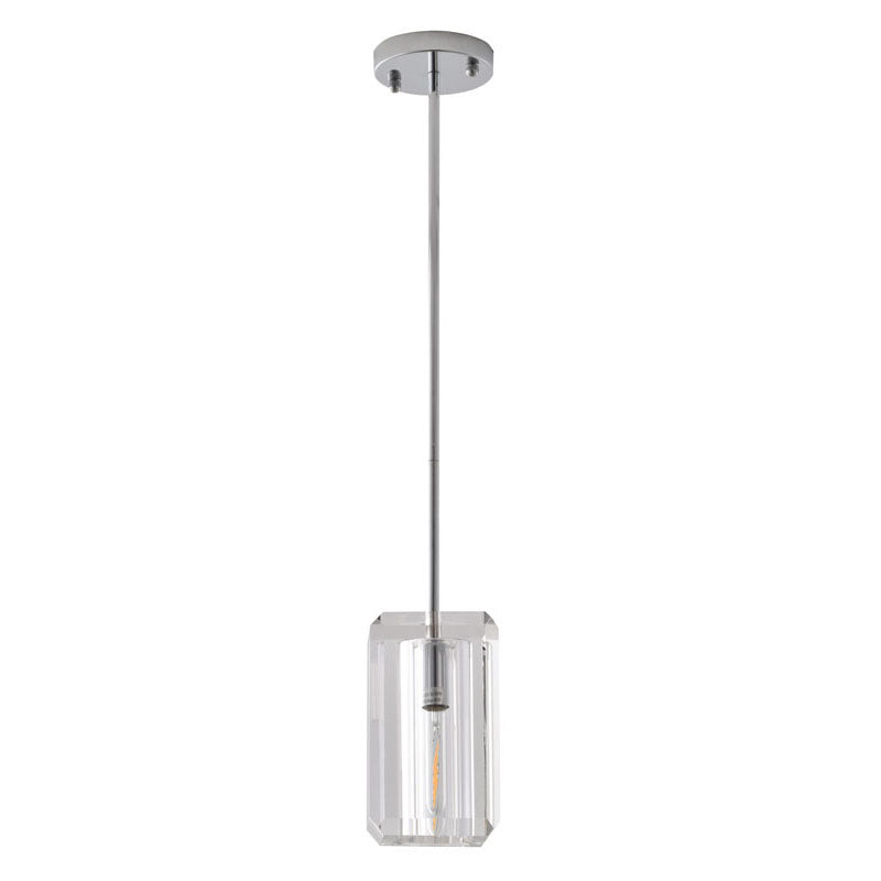 Metal Frame Pendant Light with Clear Crystal Shade by Bethel - view 3