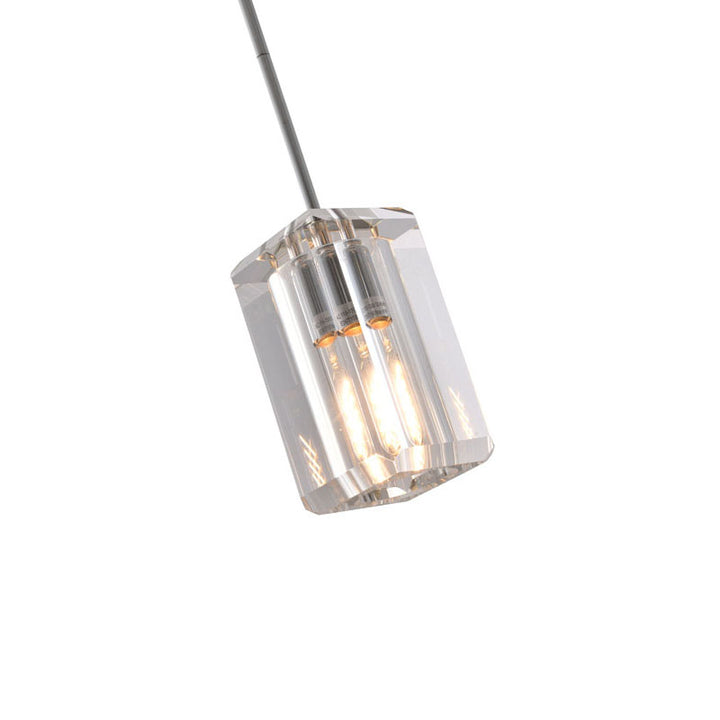 Metal Frame Pendant Light with Clear Crystal Shade by Bethel - view 4