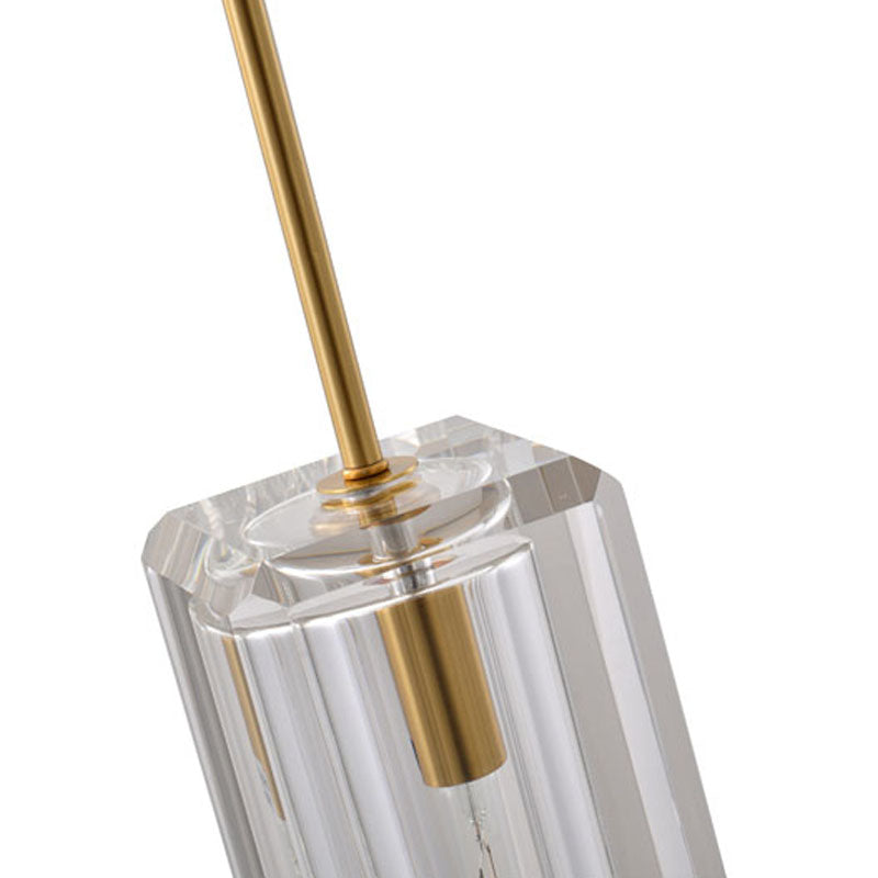 Metal Frame Pendant Light with Clear Crystal Shade by Bethel - view 10