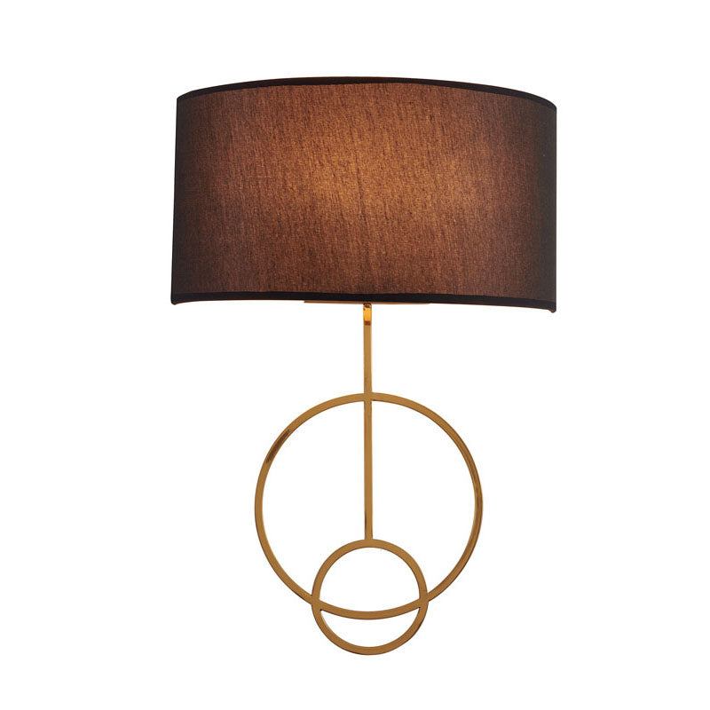 Fabric Black Shade Wall Sconce with Satin Brass Frame by Bethel