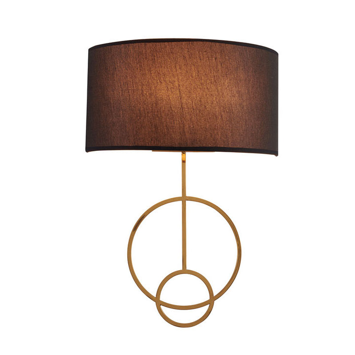 Fabric Black Shade Wall Sconce with Satin Brass Frame by Bethel