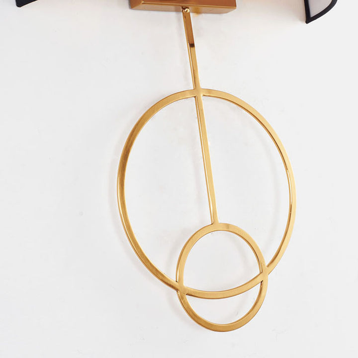 Fabric Black Shade Wall Sconce with Satin Brass Frame by Bethel - view 3
