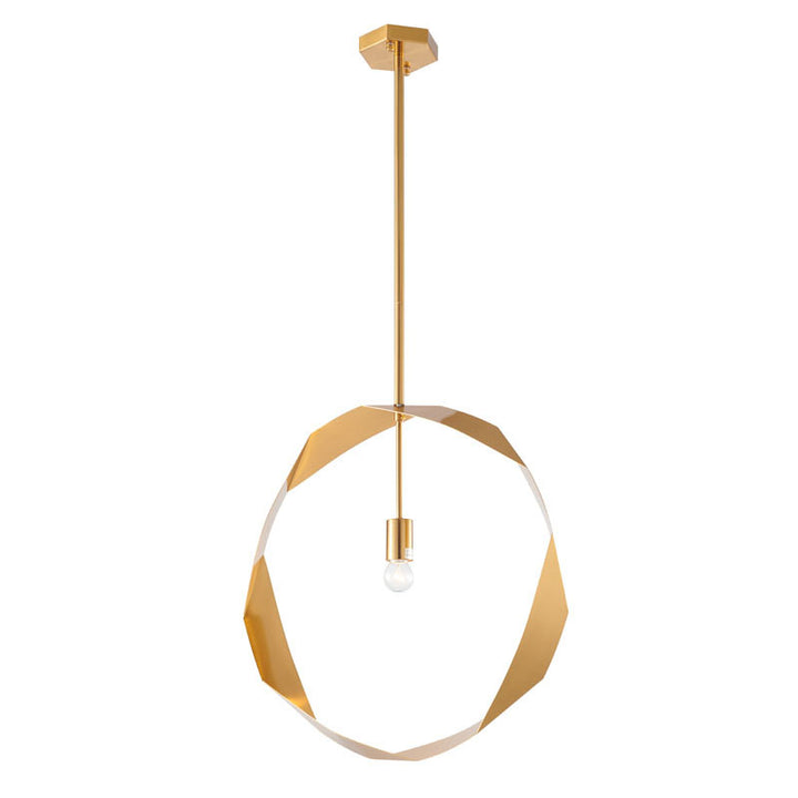 Twisted Ring Pendant Light in Brass by Bethel
