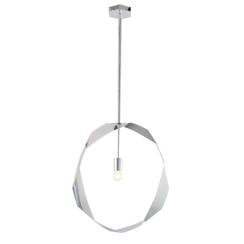 Twisted Ring Pendant Light in Chrome by Bethel