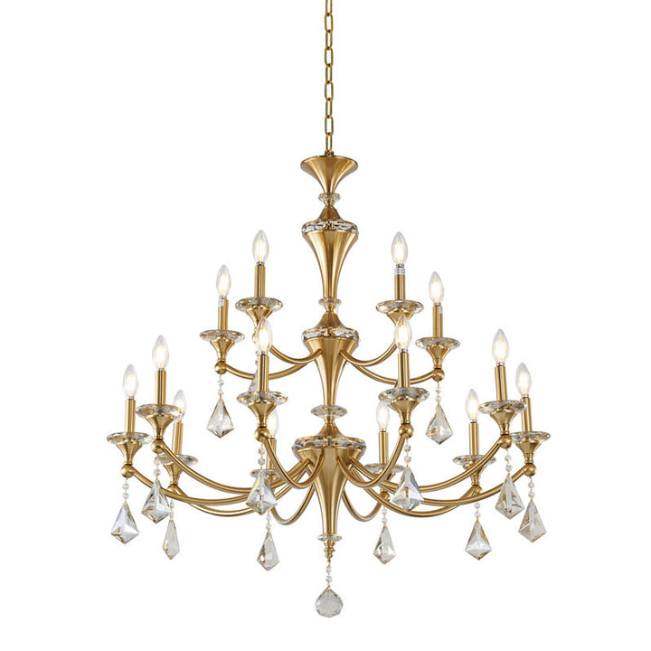 Two Tier Frame with Clear Hanging Crystals &amp; Accents Chandelier