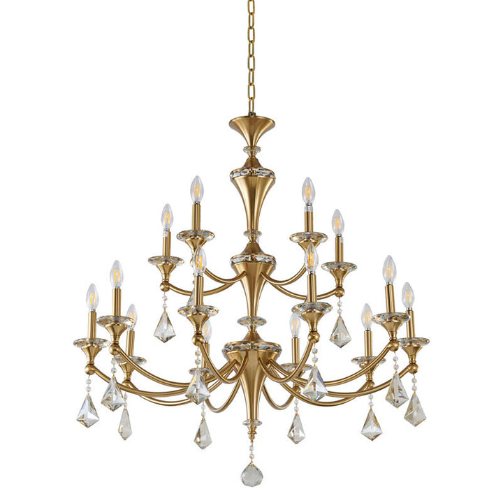 Two Tier Frame with Clear Hanging Crystals &amp; Accents Chandelier