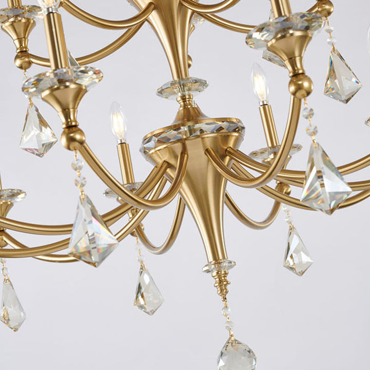 Two Tier Frame with Clear Hanging Crystals &amp; Accents Chandelier
