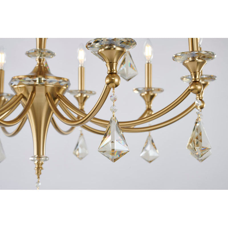 Two Tier Frame with Clear Hanging Crystals &amp; Accents Chandelier