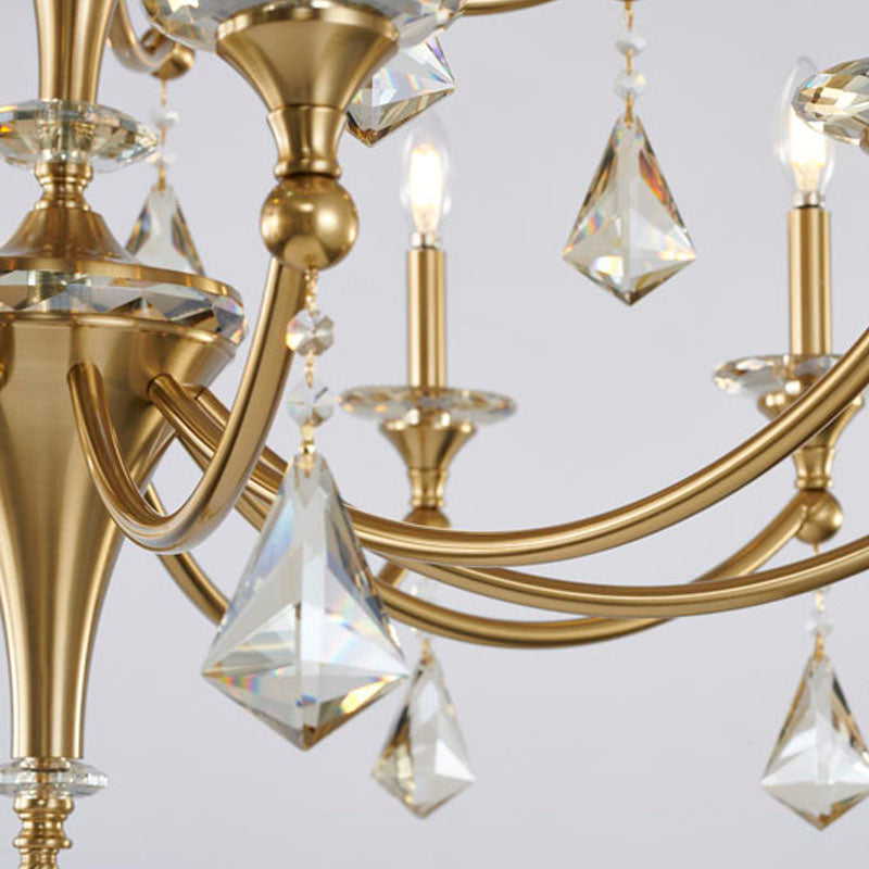 Two Tier Frame with Clear Hanging Crystals &amp; Accents Chandelier