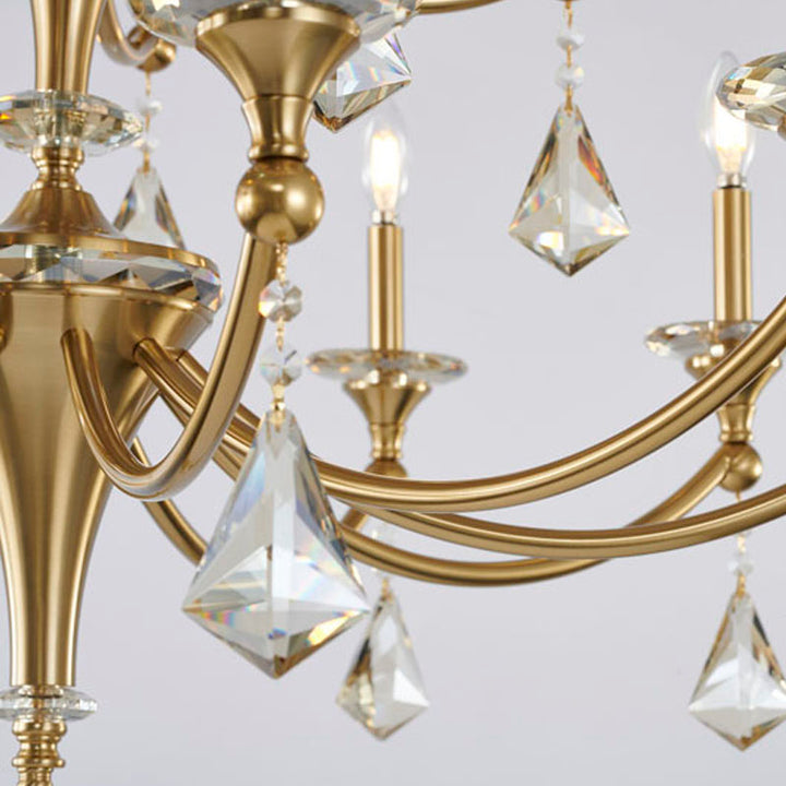 Two Tier Frame with Clear Hanging Crystals &amp; Accents Chandelier