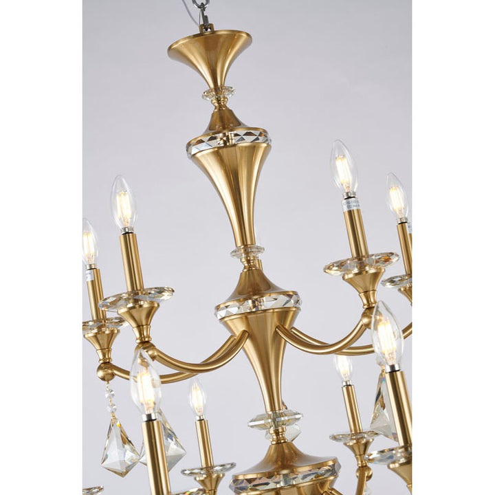 Two Tier Frame with Clear Hanging Crystals &amp; Accents Chandelier