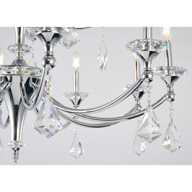Two Tier Frame with Clear Hanging Crystals &amp; Accents Chandelier