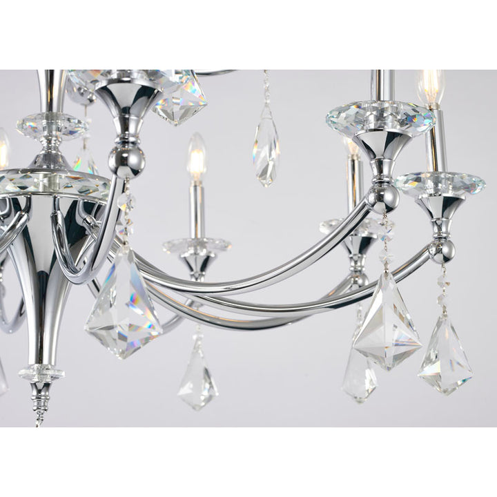 Two Tier Frame with Clear Hanging Crystals &amp; Accents Chandelier