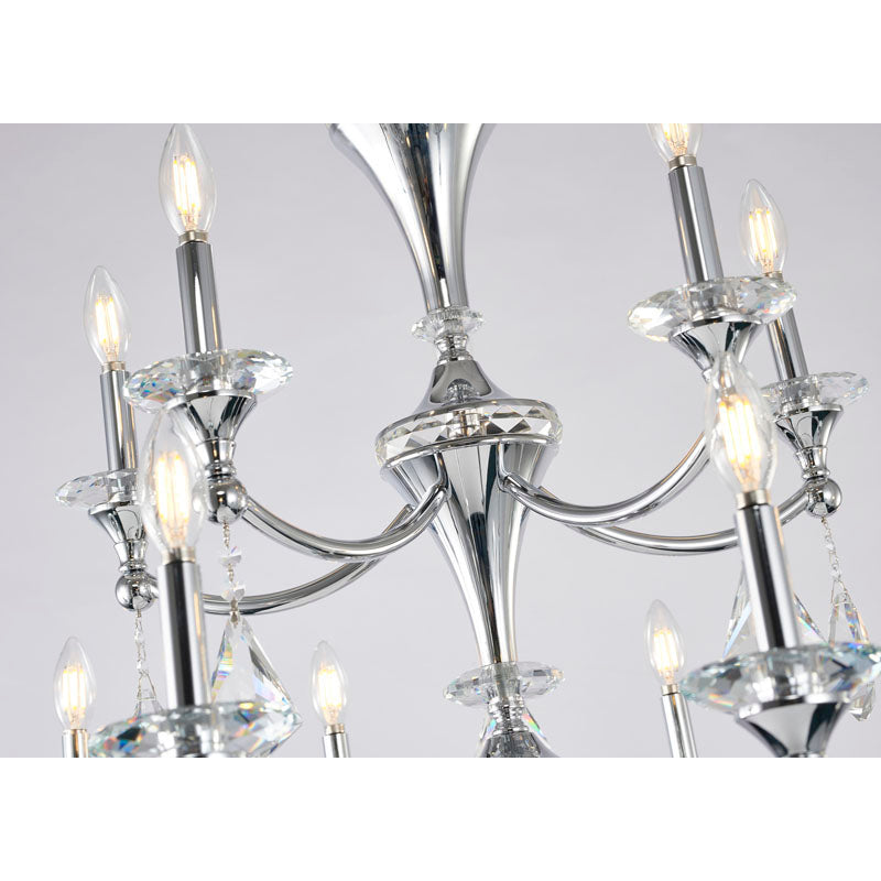 Two Tier Frame with Clear Hanging Crystals &amp; Accents Chandelier
