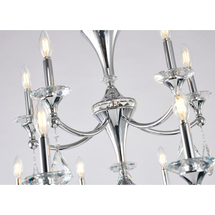 Two Tier Frame with Clear Hanging Crystals &amp; Accents Chandelier