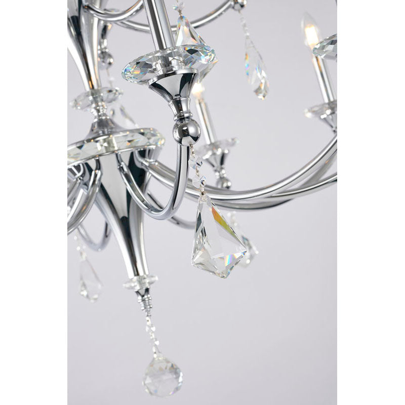 Two Tier Frame with Clear Hanging Crystals &amp; Accents Chandelier
