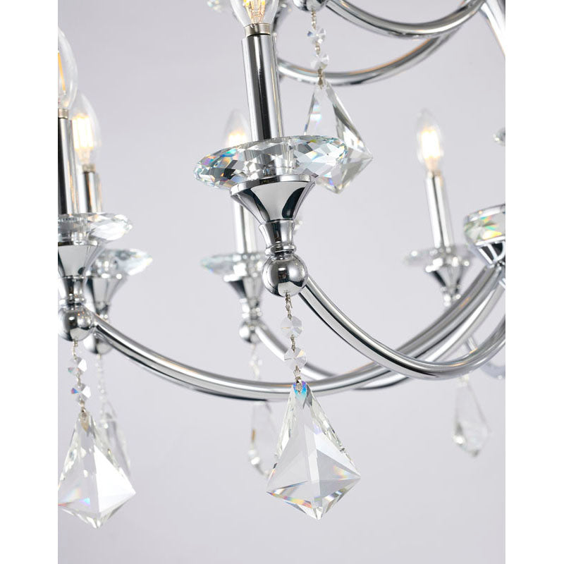 Two Tier Frame with Clear Hanging Crystals &amp; Accents Chandelier