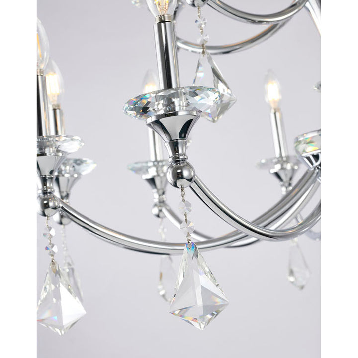 Two Tier Frame with Clear Hanging Crystals &amp; Accents Chandelier