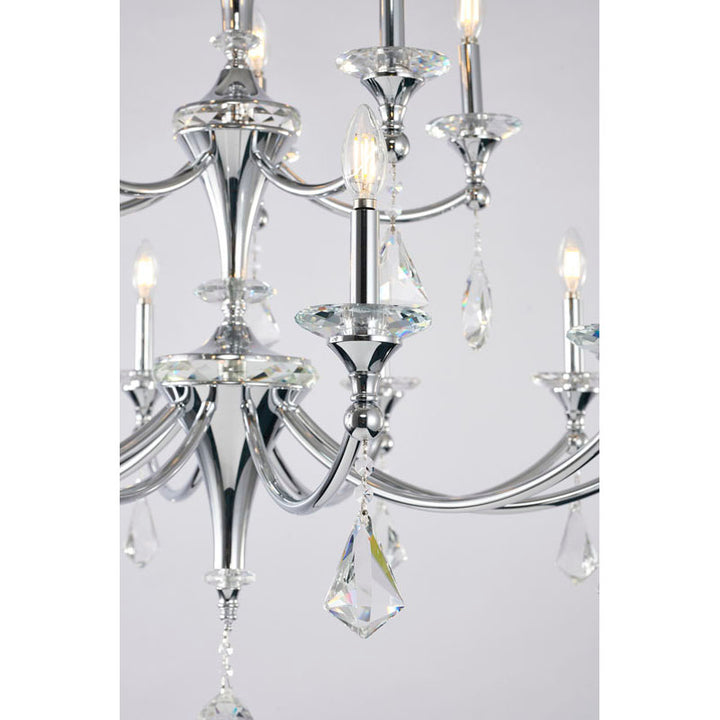 Two Tier Frame with Clear Hanging Crystals &amp; Accents Chandelier