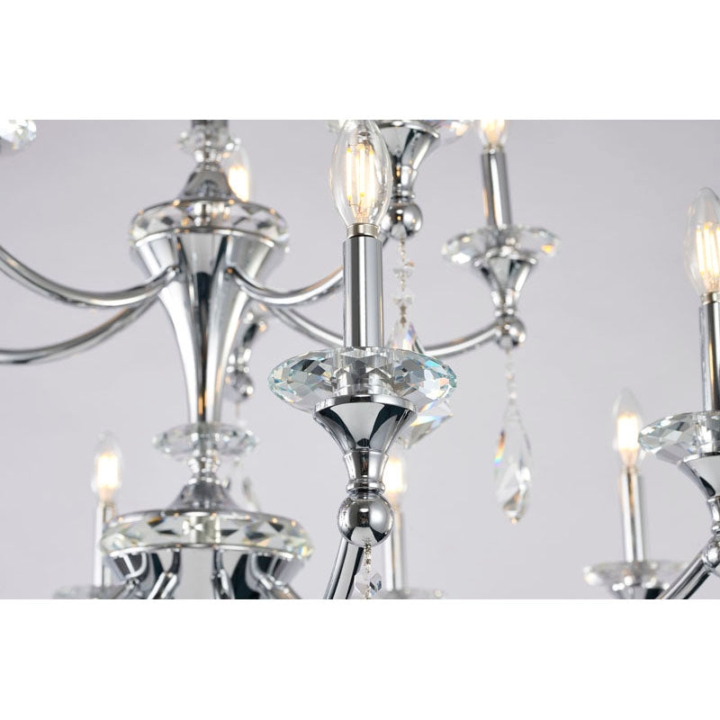 Two Tier Frame with Clear Hanging Crystals &amp; Accents Chandelier