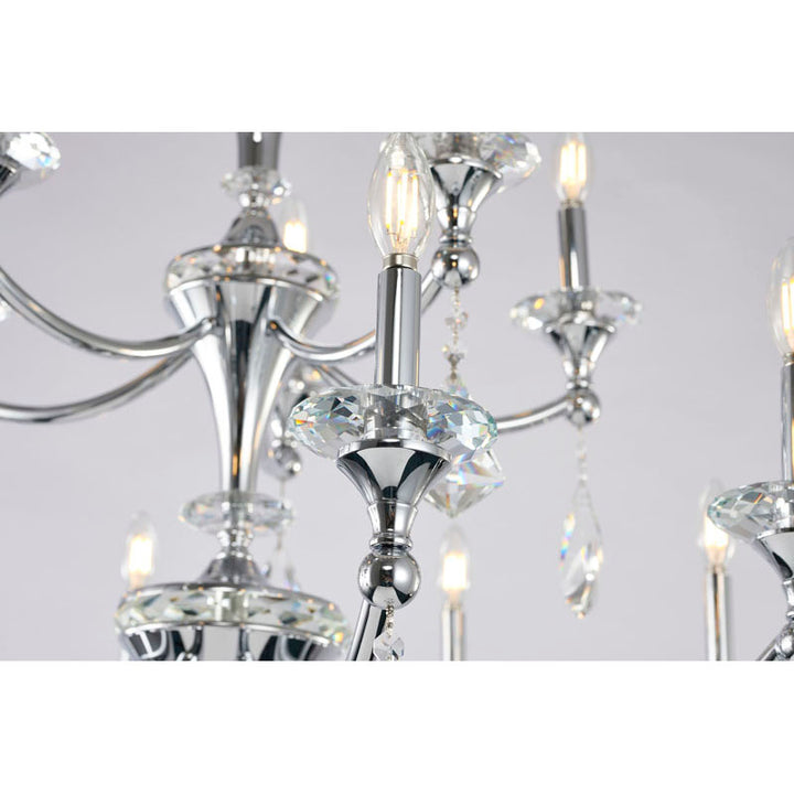 Two Tier Frame with Clear Hanging Crystals &amp; Accents Chandelier