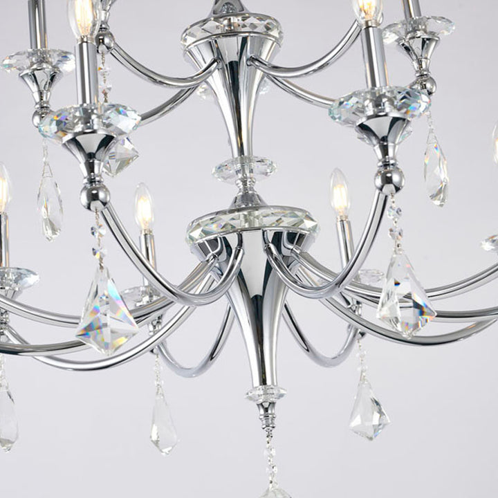Two Tier Frame with Clear Hanging Crystals &amp; Accents Chandelier