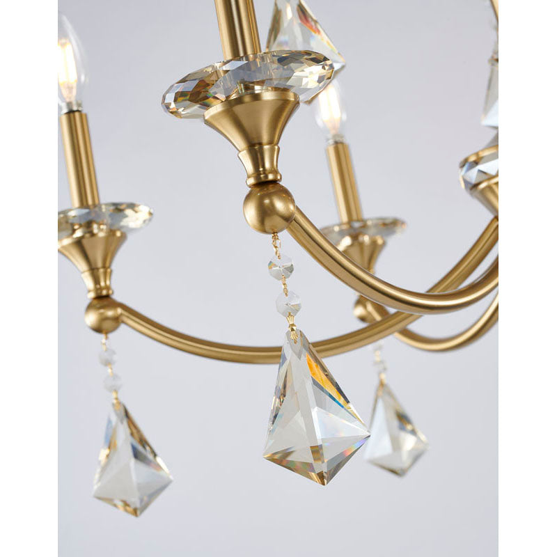 Two Tier Frame with Clear Hanging Crystals &amp; Accents Chandelier