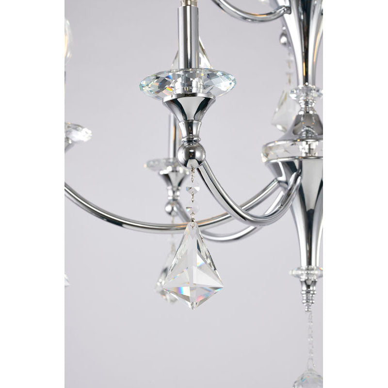 Two Tier Frame with Clear Hanging Crystals &amp; Accents Chandelier