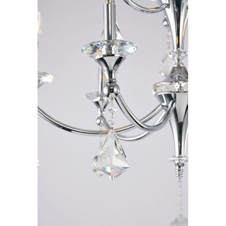 Two Tier Frame with Clear Hanging Crystals &amp; Accents Chandelier