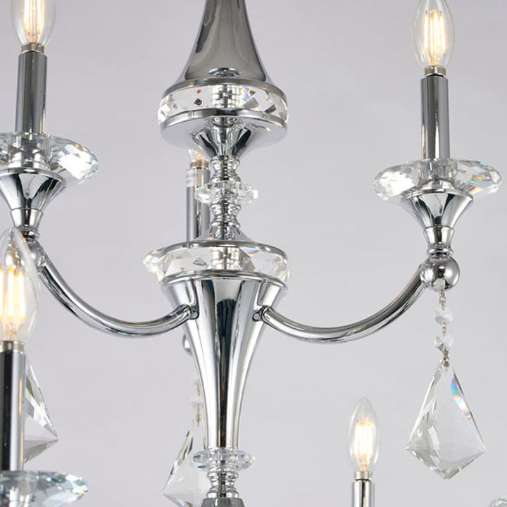 Two Tier Frame with Clear Hanging Crystals &amp; Accents Chandelier