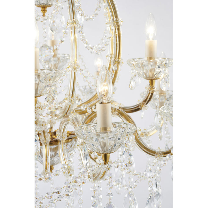 Frame Basket Chandelier with Clear Hanging Crystals by Bethel - view 2
