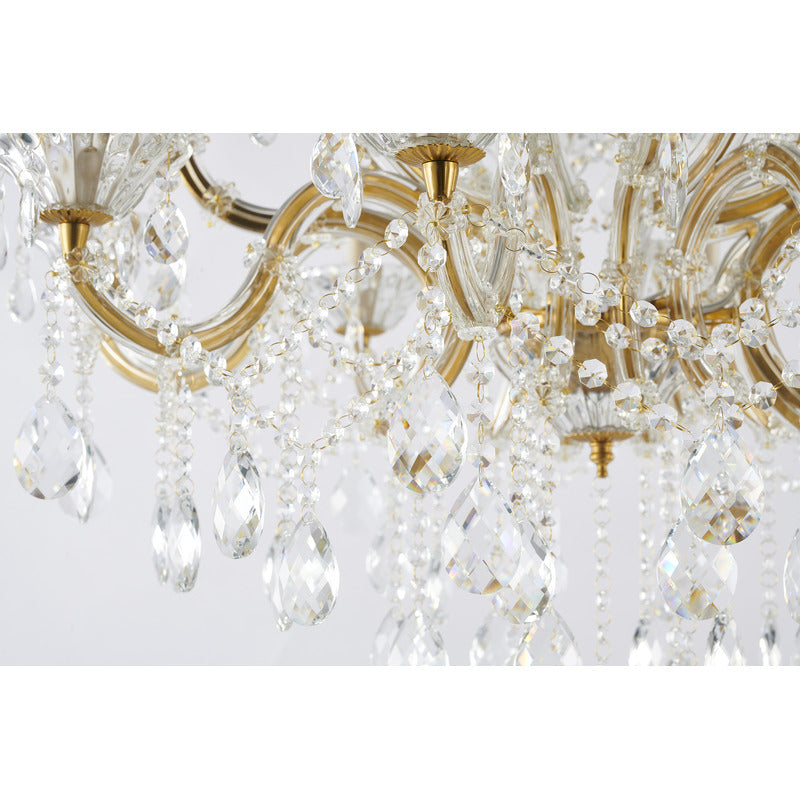 Frame Basket Chandelier with Clear Hanging Crystals by Bethel - view 3