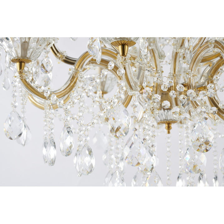 Frame Basket Chandelier with Clear Hanging Crystals by Bethel - view 3