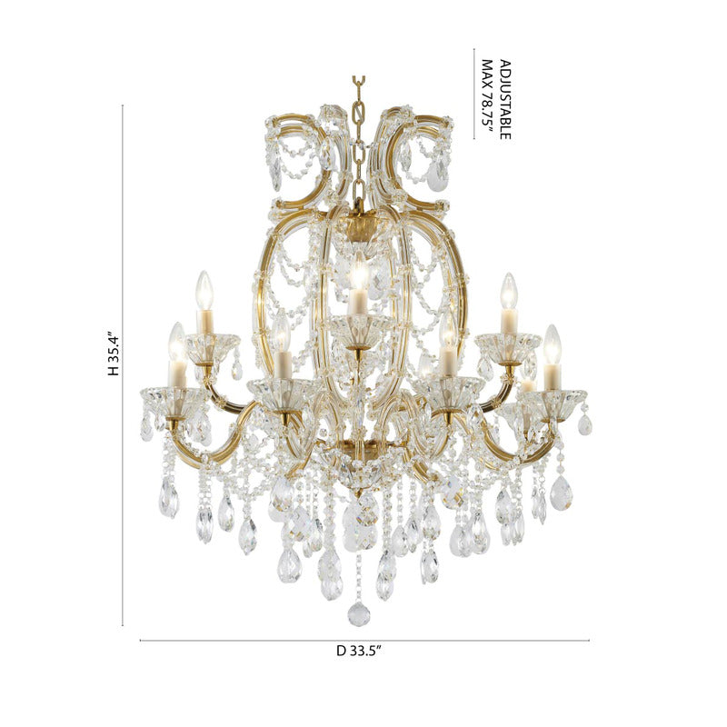 Frame Basket Chandelier with Clear Hanging Crystals by Bethel - view 4