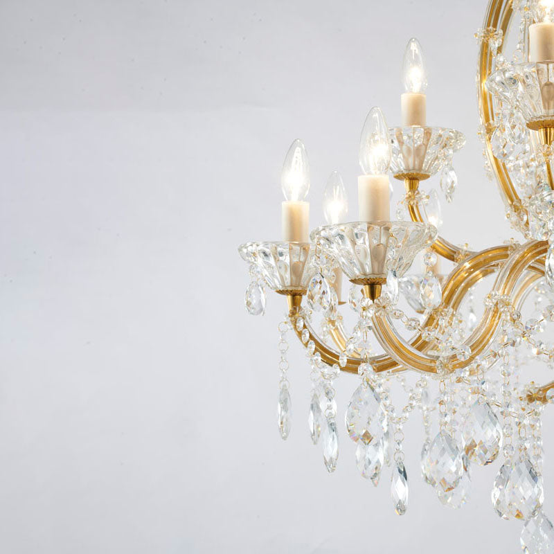 Frame Basket Chandelier with Clear Hanging Crystals by Bethel - view 8