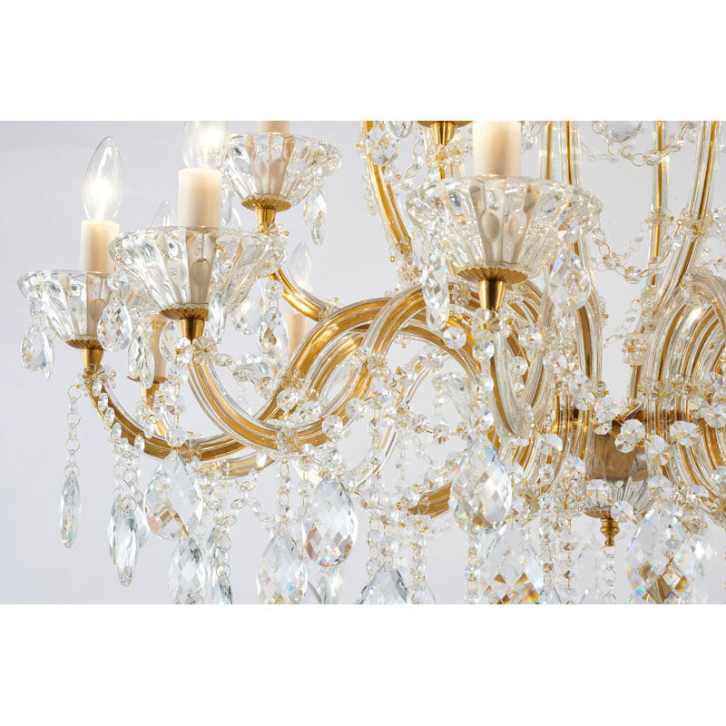 Frame Basket Chandelier with Clear Hanging Crystals by Bethel - view 9