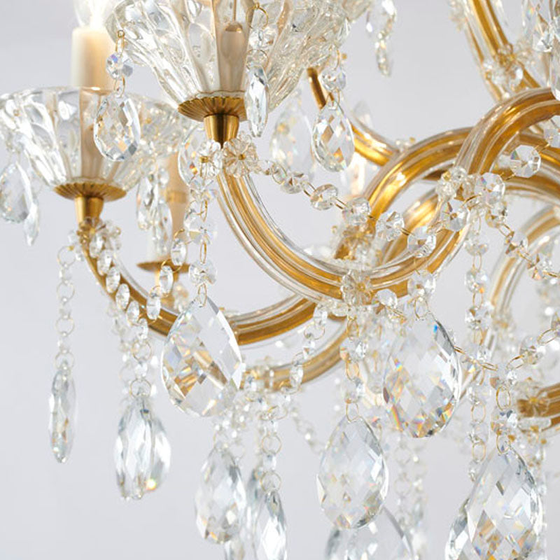 Frame Basket Chandelier with Clear Hanging Crystals by Bethel - view 10