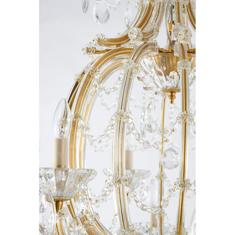 Frame Basket Chandelier with Clear Hanging Crystals by Bethel - view 13