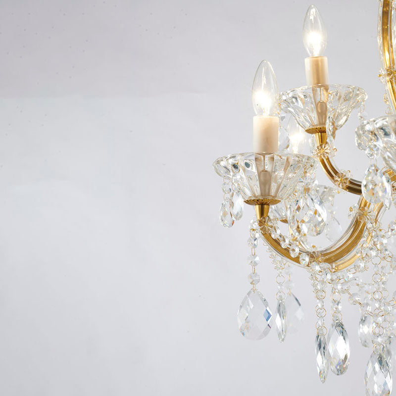 Frame Basket Chandelier with Clear Hanging Crystals by Bethel - view 14