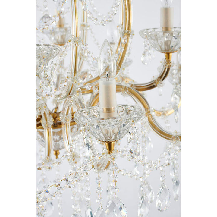Frame Basket Chandelier with Clear Hanging Crystals by Bethel - view 15