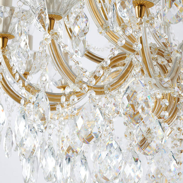 Frame Basket Chandelier with Clear Hanging Crystals by Bethel - view 19