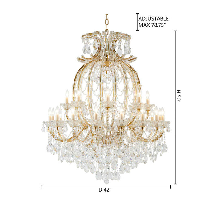 Frame Basket Chandelier with Clear Hanging Crystals by Bethel - view 20