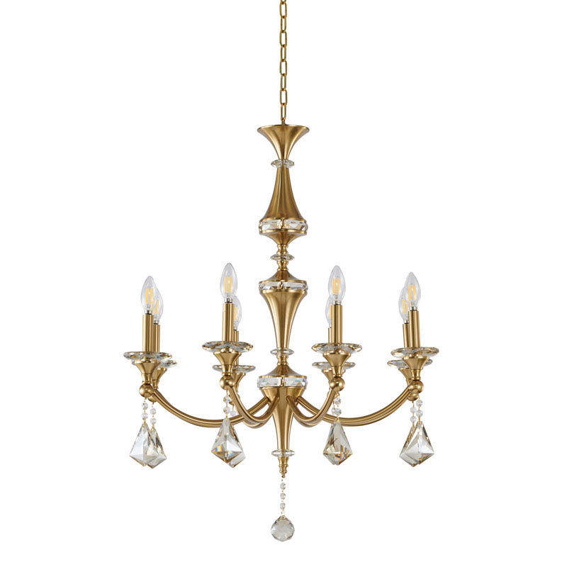 Frame Chandelier with Clear Hanging Crystals &amp; Accents