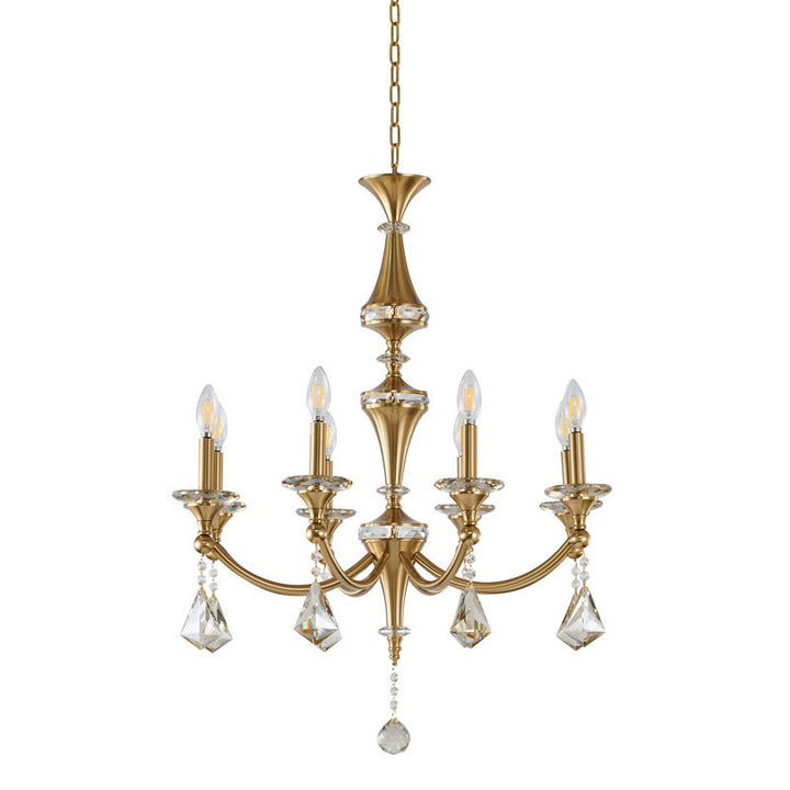 Frame Chandelier with Clear Hanging Crystals &amp; Accents